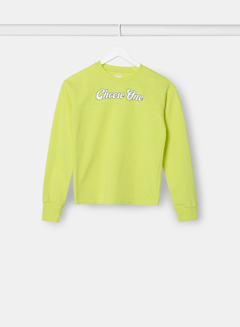 Girls Sweatshirt Light Green