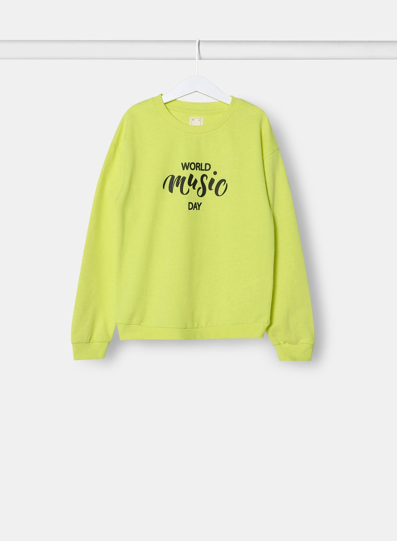 Girls Sweatshirt Yellow