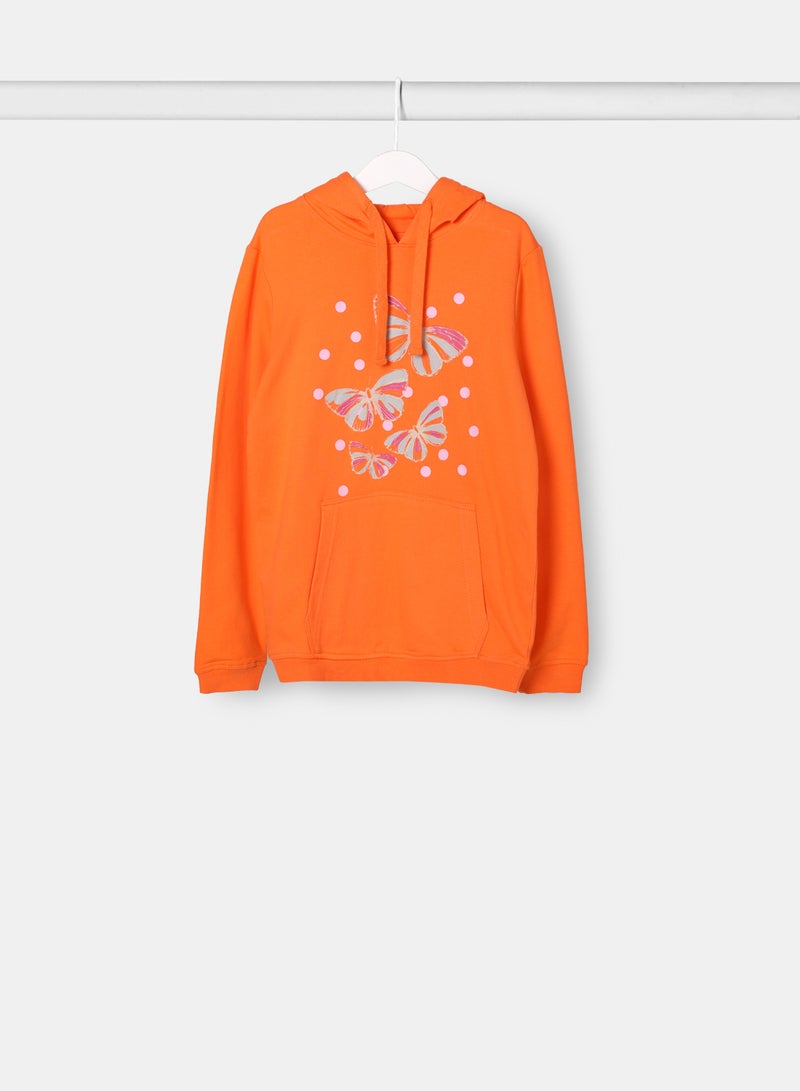 Casual Long Sleeve Hoodie Carrot