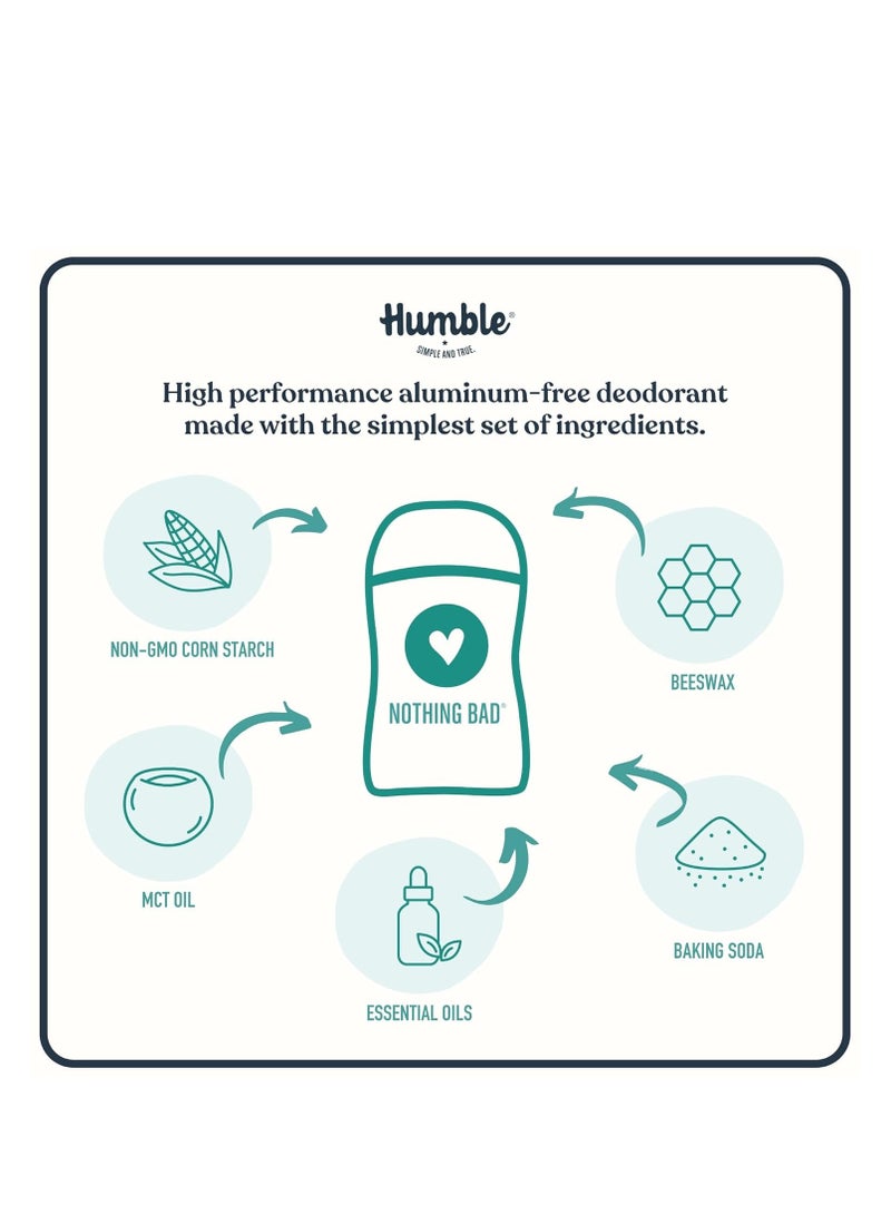 HUMBLE BRANDS Original Formula Aluminum-free Deodorant. Long Lasting Odor Control with Baking Soda and Essential Oils, Assorted, 3-Pack