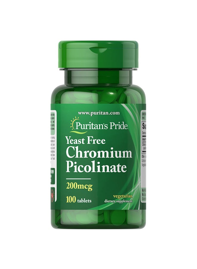 Chromium Picolinate 200 MCG Dietary Supplement - 100 Tablets