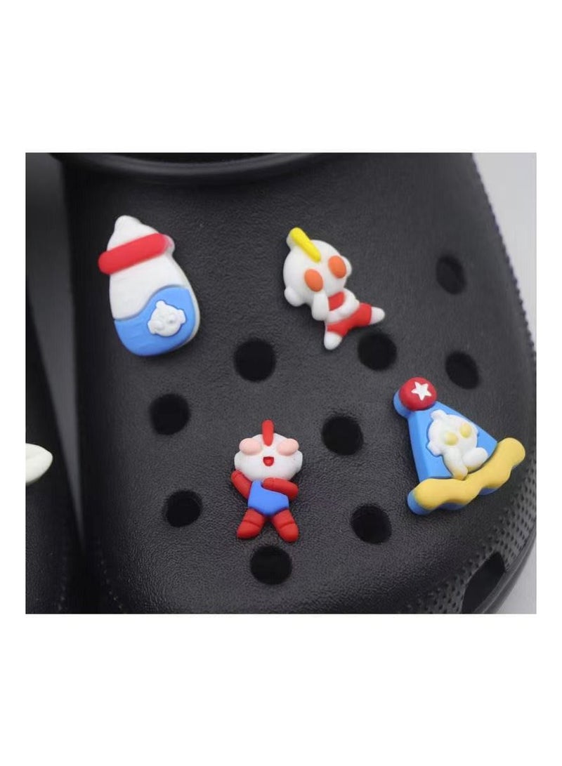 9-Pieces 1/Set Fashion Cute Fun Cartoon Character Buckle Use for Wristbands Bracelets Crocs Shoes Decorations