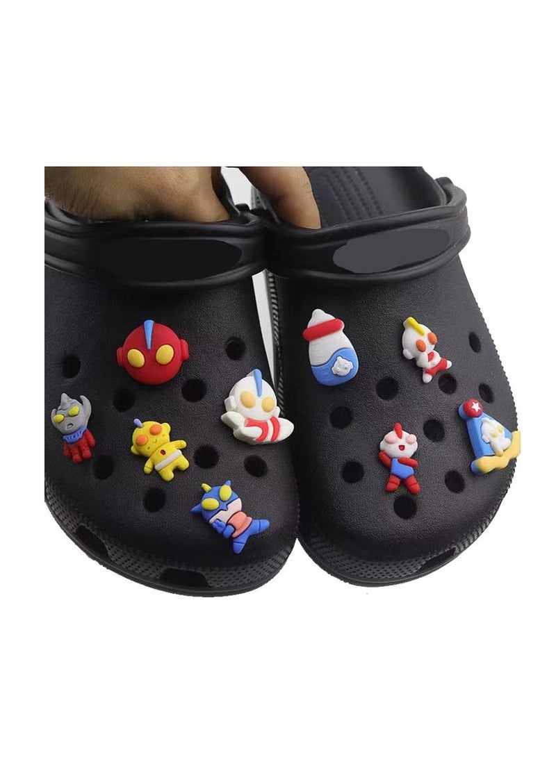 9-Pieces 1/Set Fashion Cute Fun Cartoon Character Buckle Use for Wristbands Bracelets Crocs Shoes Decorations