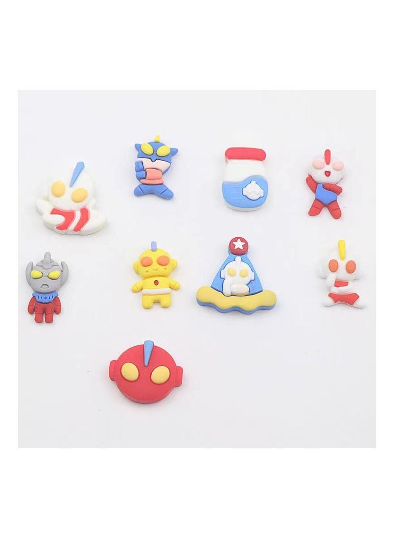 9-Pieces 1/Set Fashion Cute Fun Cartoon Character Buckle Use for Wristbands Bracelets Crocs Shoes Decorations