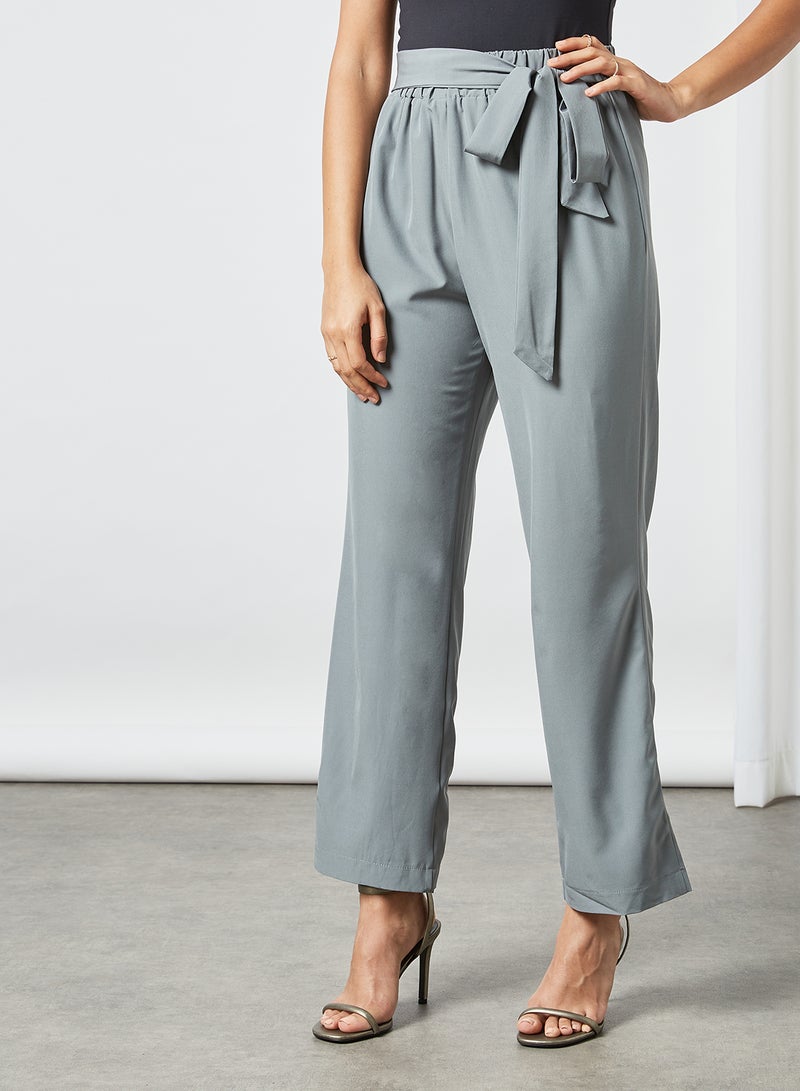 Modest Pants With Tie Around Grey