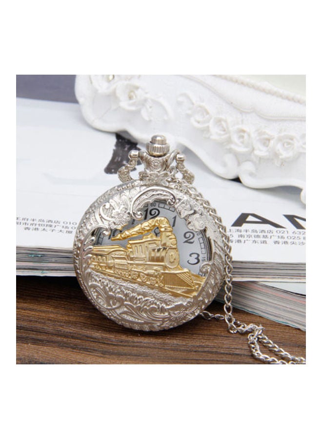 women Vintage Steam Train Antique Chain Quartz Locomotive Pendant Pocket Watch Gift