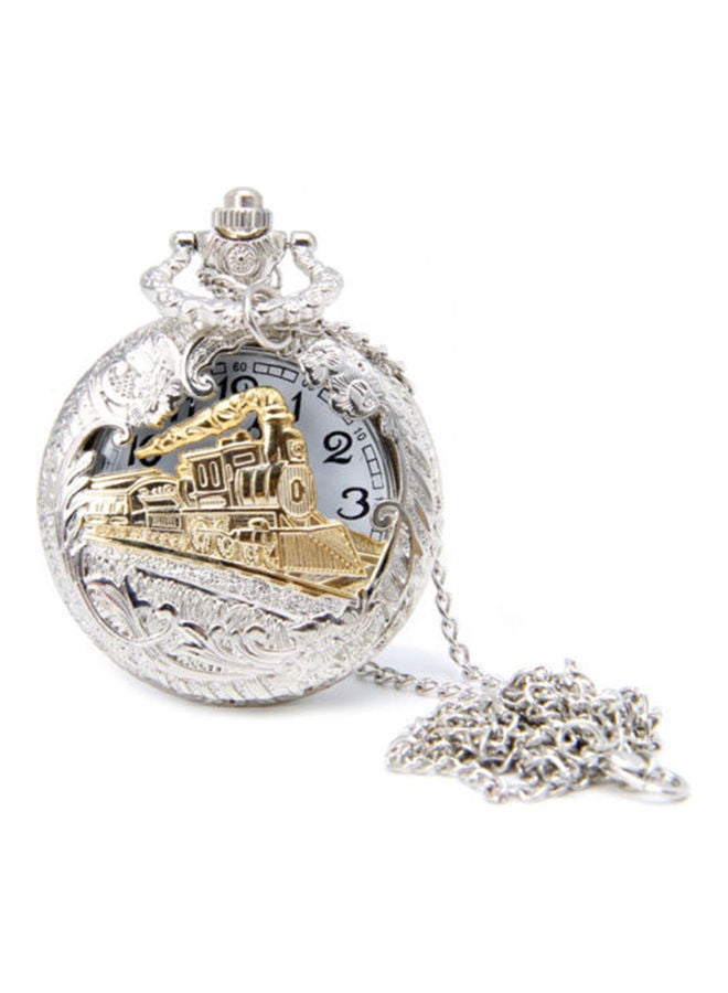 women Vintage Steam Train Antique Chain Quartz Locomotive Pendant Pocket Watch Gift