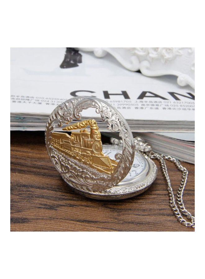 women Vintage Steam Train Antique Chain Quartz Locomotive Pendant Pocket Watch Gift