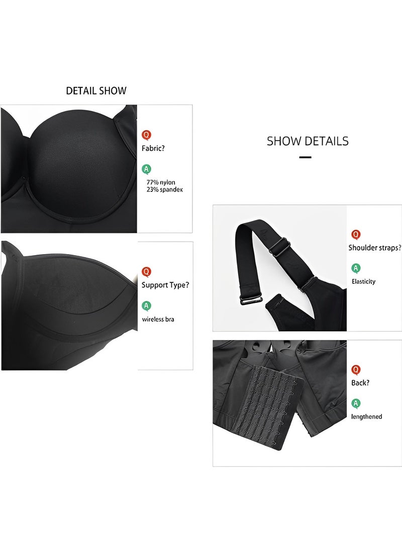 Women's Push Up Bra Comfy Smoothing Wireless Lifting Bras Seamless Bralette No Underwire Plunge Bralette Deep V Bra Low Cut Bras