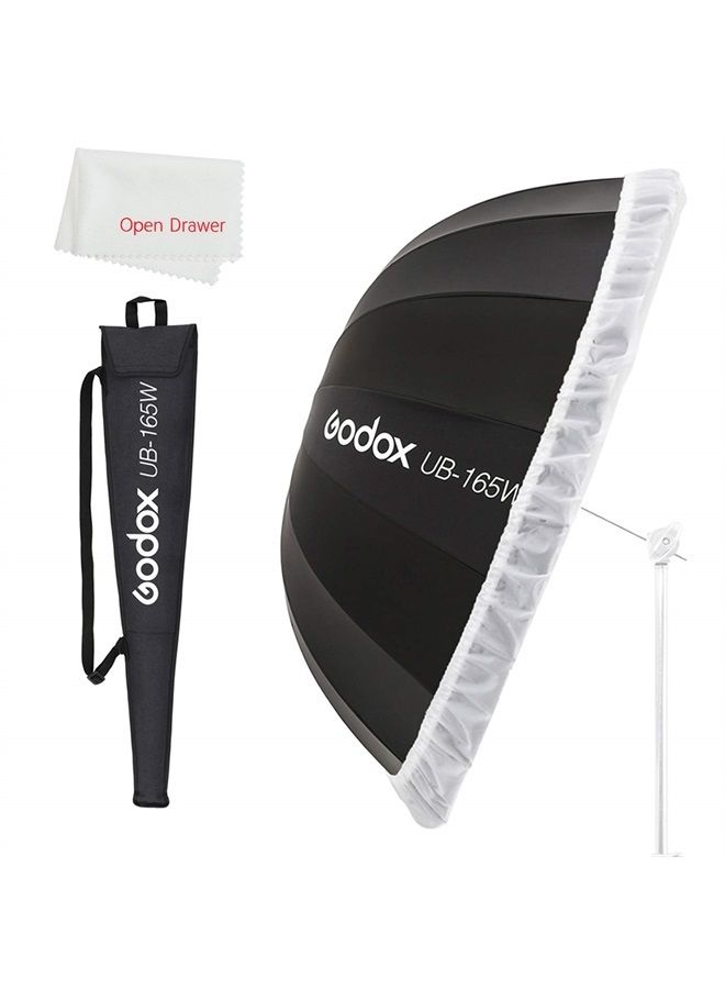 Godox UB-165W 65in Parabolic Reflective Umbrella,Black White Reflective Umbrella Studio Light Umbrella with Diffuser Cover Cloth