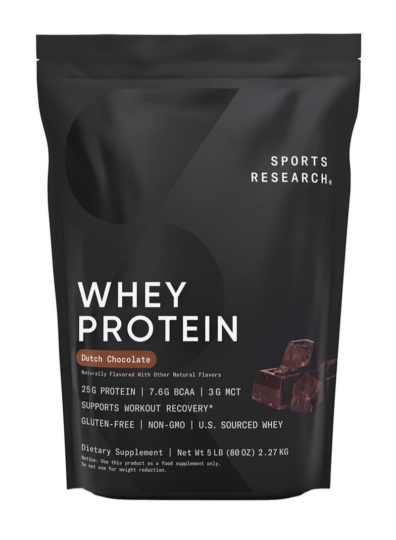 Sports Research Whey Protein Isolate, Dutch Chocolate, 5 lbs (2.27 kg)