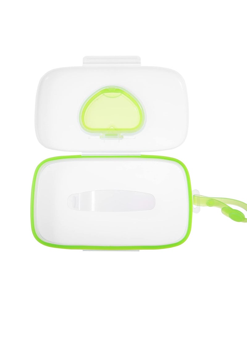 Baby Wipe Dispenser, Portable Refillable Wipe Case, Reusable Travel Wet Wipe Pouch for Travel-Pouch Carries (Green)