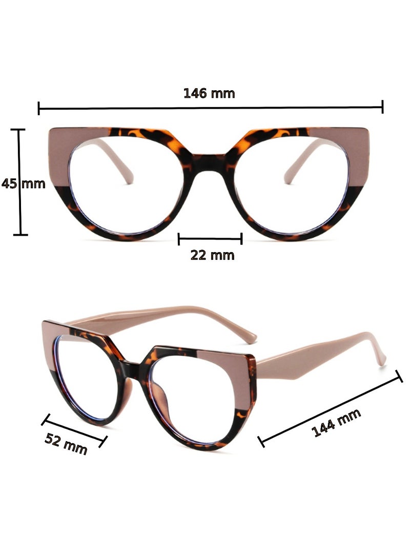 Blue Light Blocking Optical Eyeglasses - Stylish Oversized Frames, Clear Lens, Polarized. Top-rated Bluelight Protection for Reading, Work, & Screen Time. Vintage-Inspired, Lightweight Design.