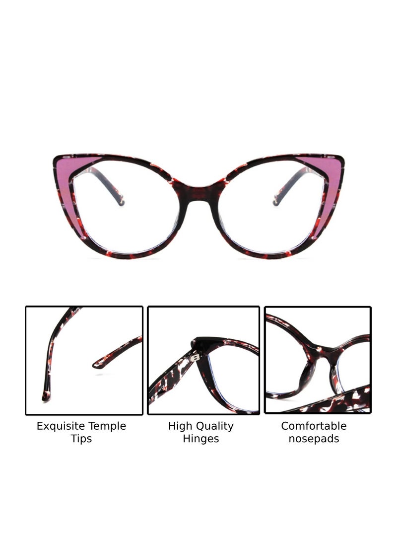 Blue Light Blocking Optical Eyeglasses - Stylish Oversized Frames, Clear Lens, Polarized. Top-rated Bluelight Protection for Reading, Work, & Screen Time. Vintage-Inspired, Lightweight Design.