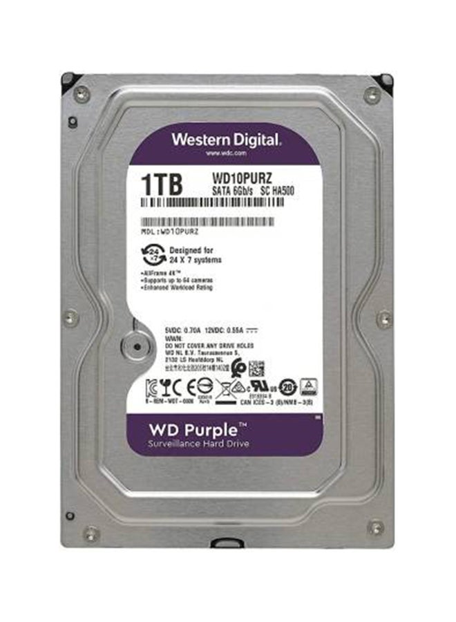 1TB WD Purple Surveillance Internal Hard Drive HDD - SATA 6 Gb/s, 64 MB Cache, 3.5