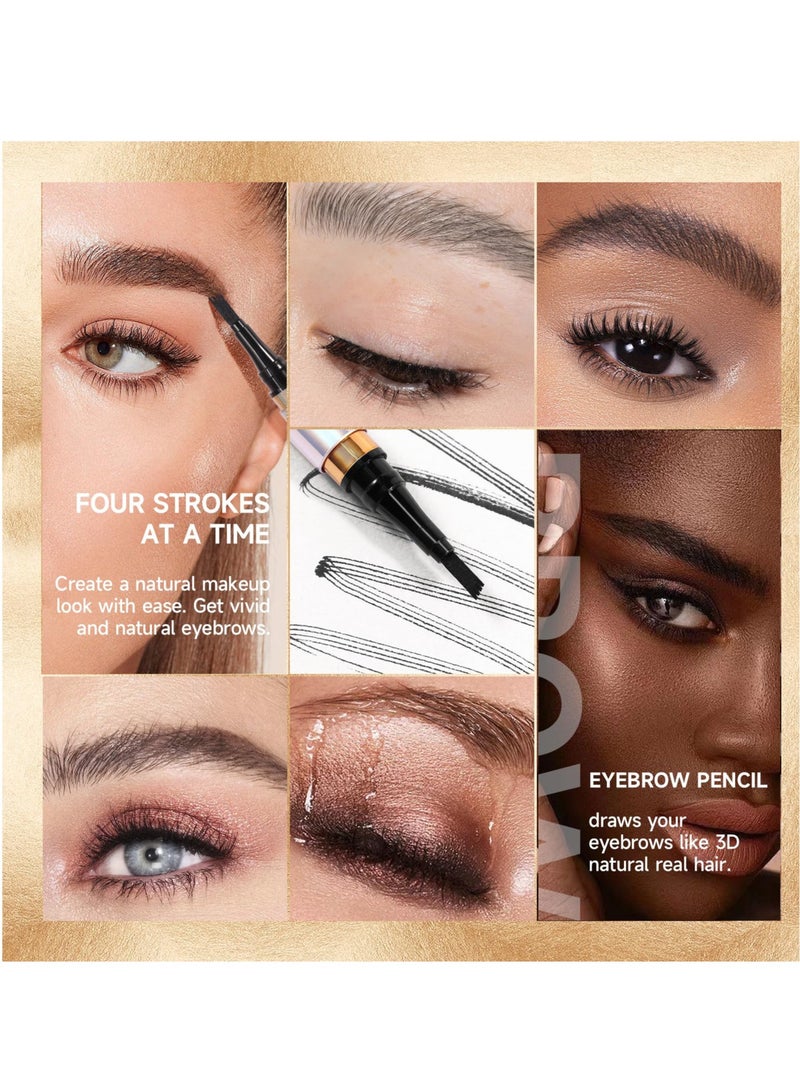 EXCEFORE Eyebrow Pencil, Micro blade pen for eyebrows, Water-Resistant, Creates Natural Looking Brows Effortlessly, Smudge-Proof Fine-Stroke Microblading Pencil Eyebrow Pencil (Black)