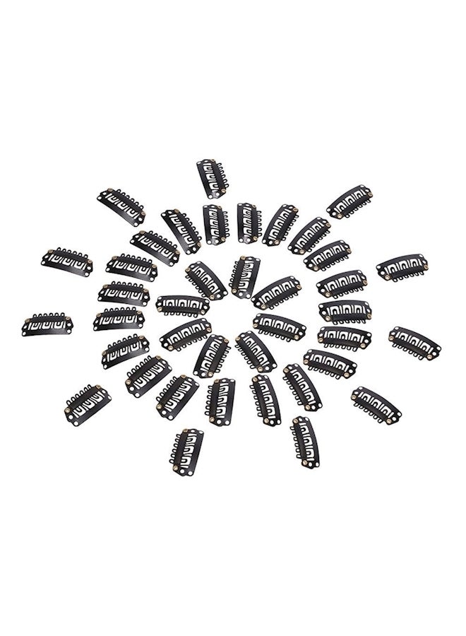 40-Piece Wig Toupee Hairpiece Clips Black 2.8cm