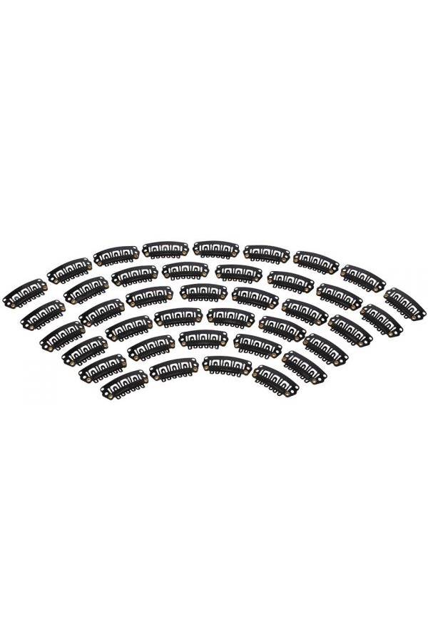 40-Piece Wig Toupee Hairpiece Clips Black 2.8cm