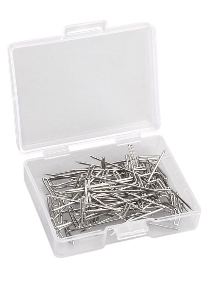 50-Piece Wig Making Knitting Pin Set With Carry Case Silver