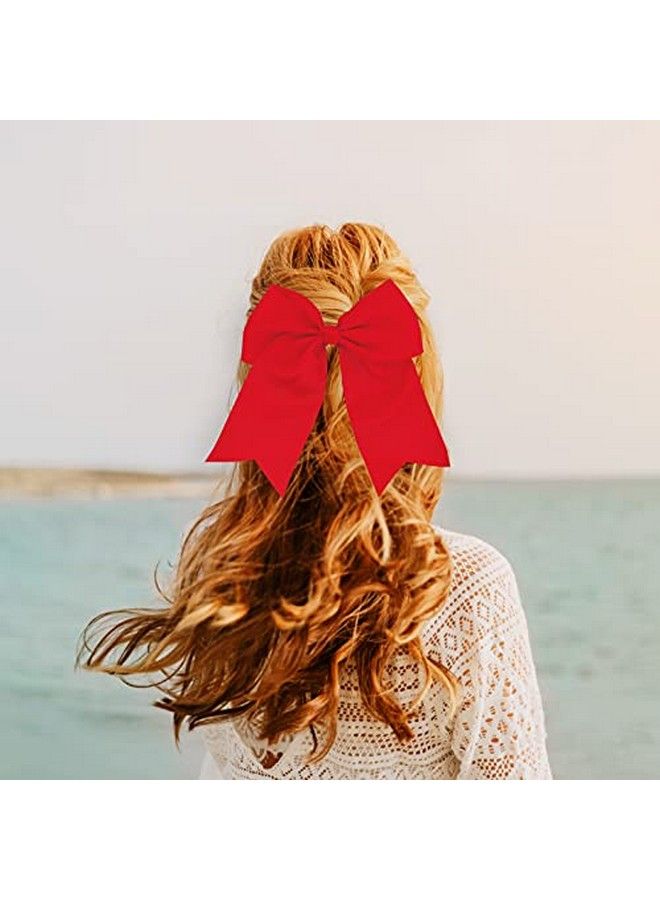 Red Jumbo Bow Clip With Tails