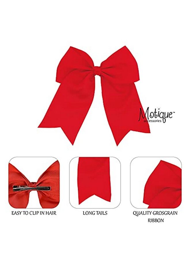 Red Jumbo Bow Clip With Tails