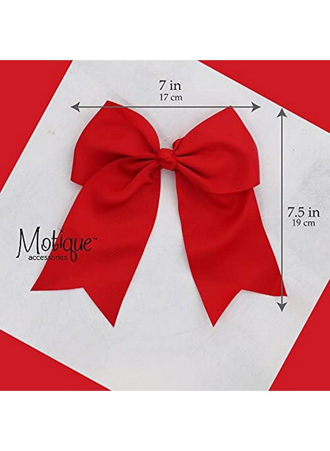 Red Jumbo Bow Clip With Tails