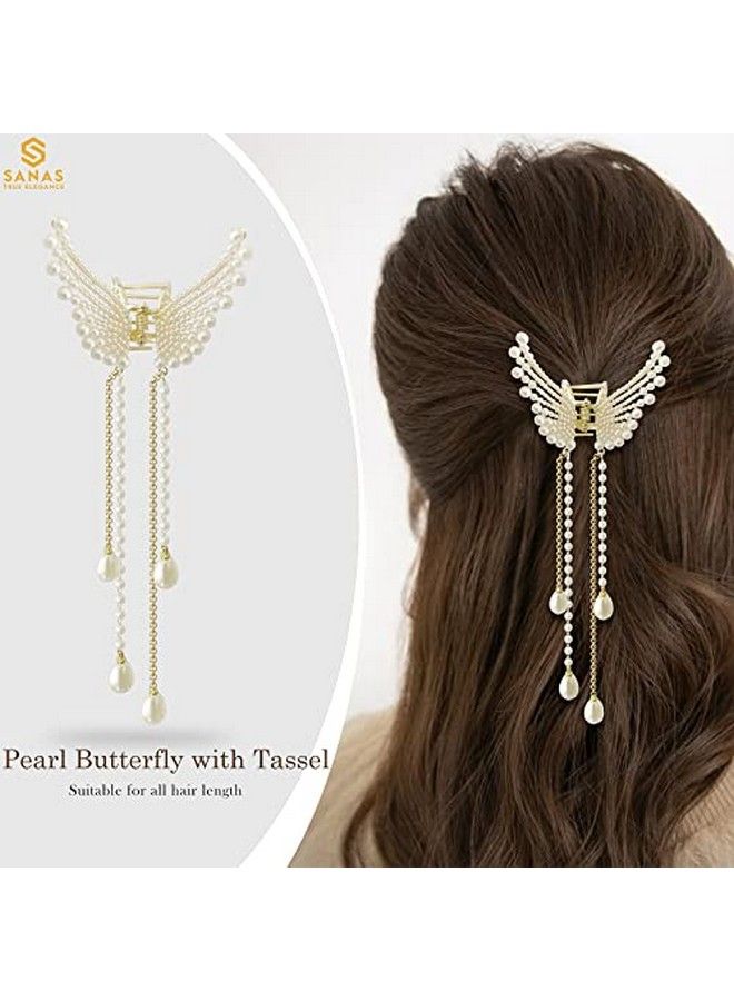 Pearl Hair Accessories 1 Pc Hair Clips For Women Stone Accessories For Girls Hair Accessories For Women Wedding Claw Clip Butterfly Hair Clip Hair Clutcher Metal Hair Clips Pearl Hair Clip