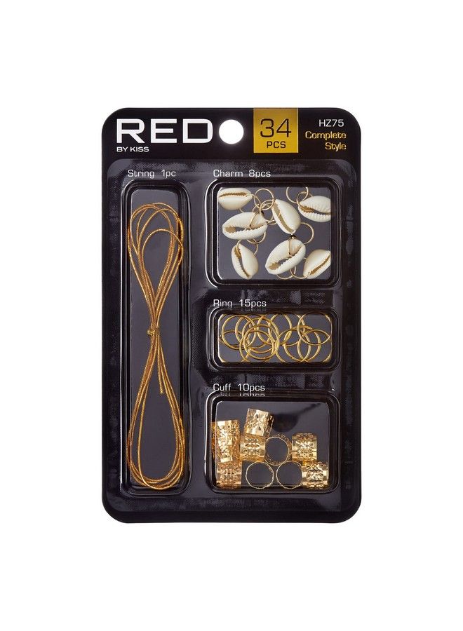 Hair Jewelry For Women Braids Dreadlock A Complete Diy Kit Of Hair Charms Beads Cuffs Rings And Metallic Cords For Hair Decoration (Kit 1)