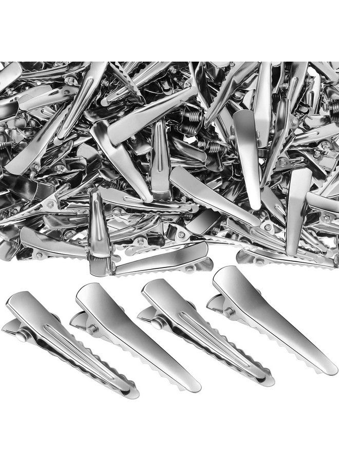 200 Pieces Silver Metal Alligator Hair Clips Alligator Hair Pins Duckbill Hair Clips Teeth Bows Hair Clips For Women Girls Hair Care Hair Accessories 1.2 Inch