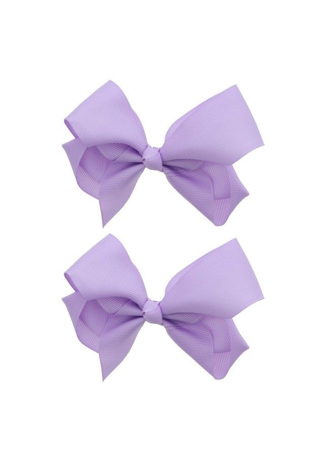 3 Inch Grosgrain Bow For Little Girls Set Of 2 (Lavender)