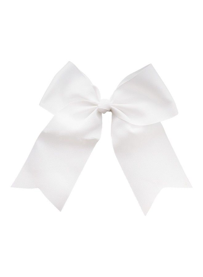 White Jumbo Bow Clip With Tails