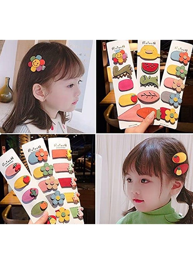 Random Fancy Fruit Cartoon Animal Hair Clips For Girls Hair Pins Barrettes For Baby Girls Toddlers Kids Teens Hairpins Hair Accessories (Pack Of 12)