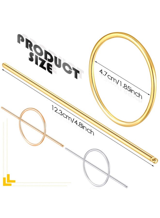 3 Pieces Circle Gold Hair Clips For Women Minimalist Hair Clip Gold Silver Geometric Decorative Hair Stick Barrette Hair Accessories For Girl Wedding Birthday Party Hair Decoration