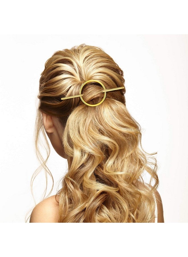 3 Pieces Circle Gold Hair Clips For Women Minimalist Hair Clip Gold Silver Geometric Decorative Hair Stick Barrette Hair Accessories For Girl Wedding Birthday Party Hair Decoration