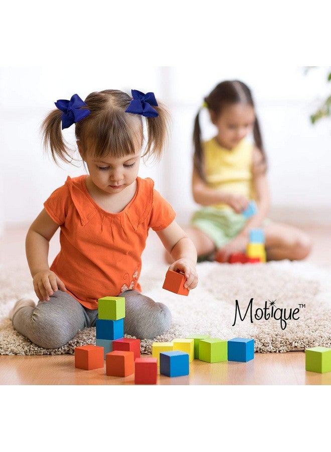 3 Inch Grosgrain Bow For Little Girls Set Of 2 (Navy)