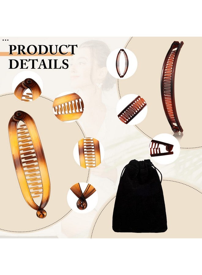 12 Pieces Fishtail Hair Clips Classic Clincher Combs Large Double Banana Ponytail Holder For Women 4 Styles