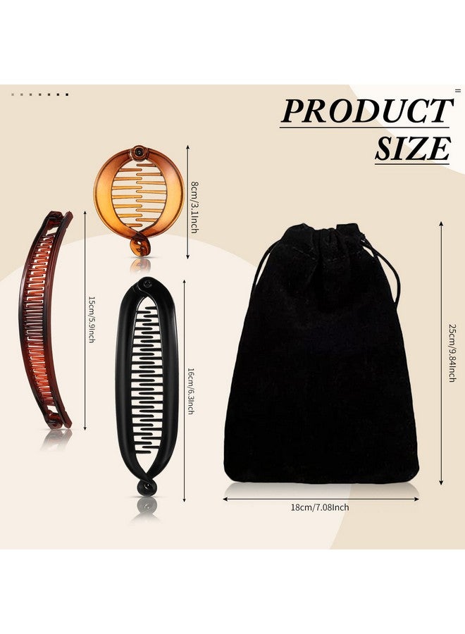 12 Pieces Fishtail Hair Clips Classic Clincher Combs Large Double Banana Ponytail Holder For Women 4 Styles