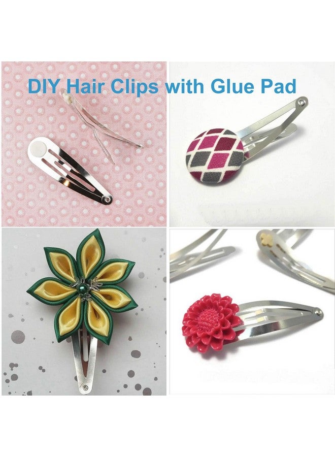 50 Pack Bulk 2 Inch 5 Cm Glue Pad Snap Metal Hair Clips Barrettes Hairpins Clips Hairgrips Craft Diy Accessories