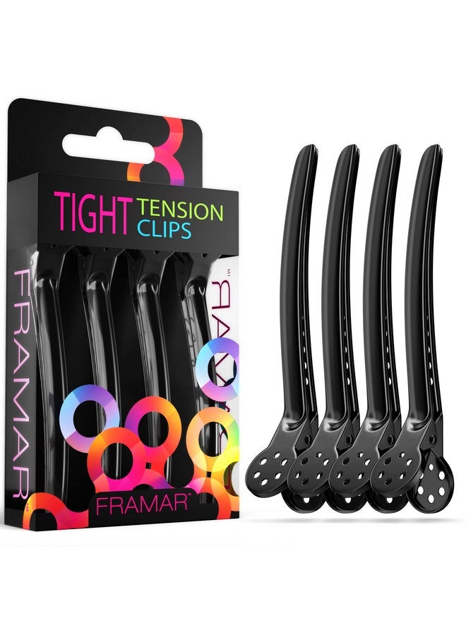 Black Tight Tension Clips Set Of 4 Professional Hair Clips Hair Clips For Styling Clips For Hair Metal Hair Clips Extra Tight & Durable