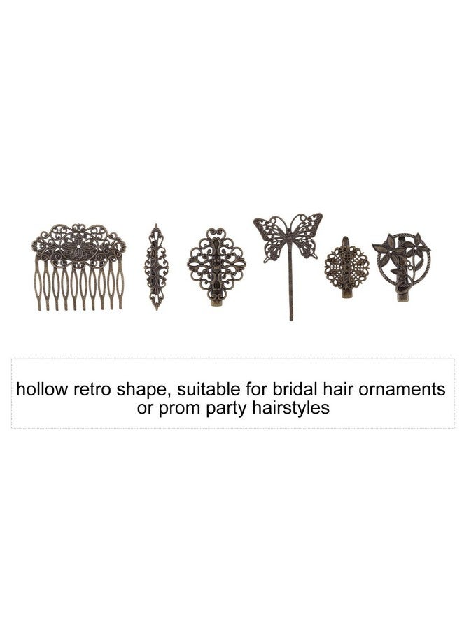 24 Pack Vintage Retro Boho Decorative Metal Hair Clips Barrettes Butterfly Flower Leaf Feather Duckbill Alligator Hairpins Bobby Pins Comb Wedding Bridal Accessories For Women