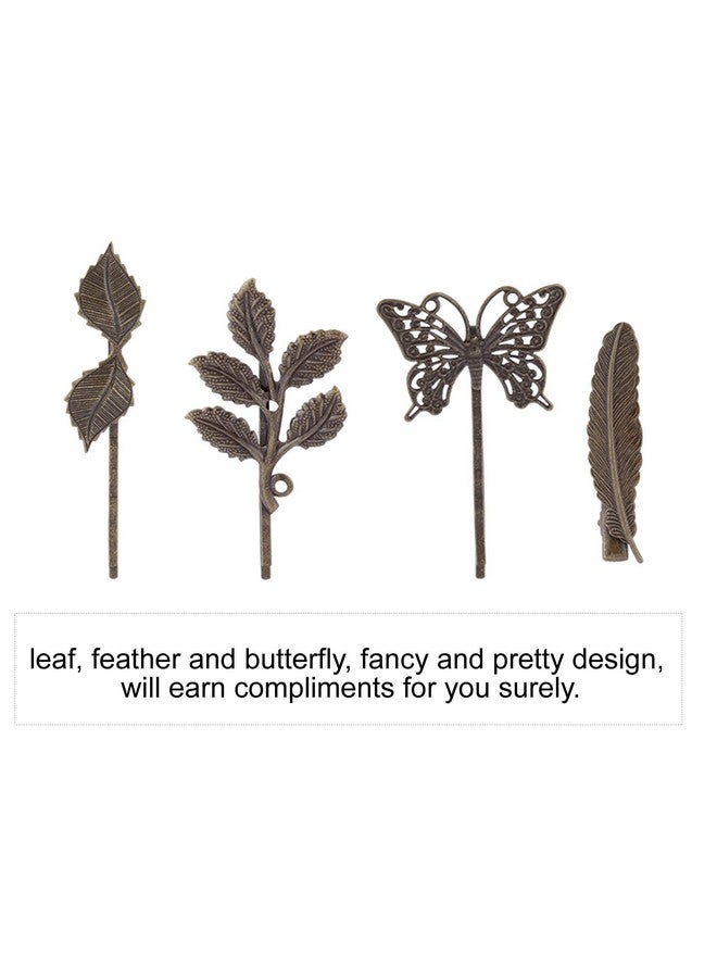 24 Pack Vintage Retro Boho Decorative Metal Hair Clips Barrettes Butterfly Flower Leaf Feather Duckbill Alligator Hairpins Bobby Pins Comb Wedding Bridal Accessories For Women