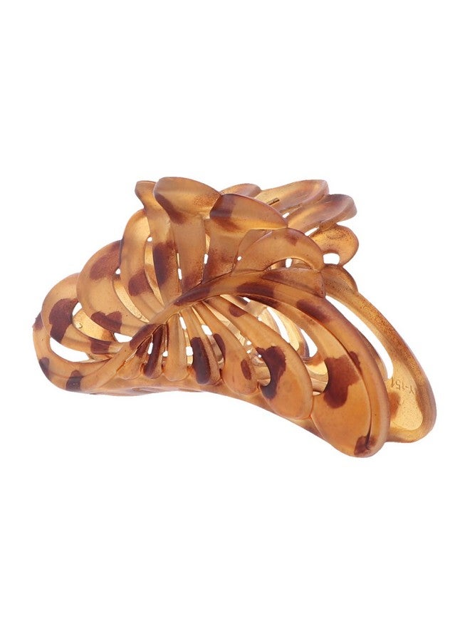 5 Inch Large Jaw Clip Hair Claw With Tortoise Leaf Design Tortoise