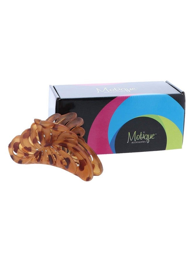 5 Inch Large Jaw Clip Hair Claw With Tortoise Leaf Design Tortoise
