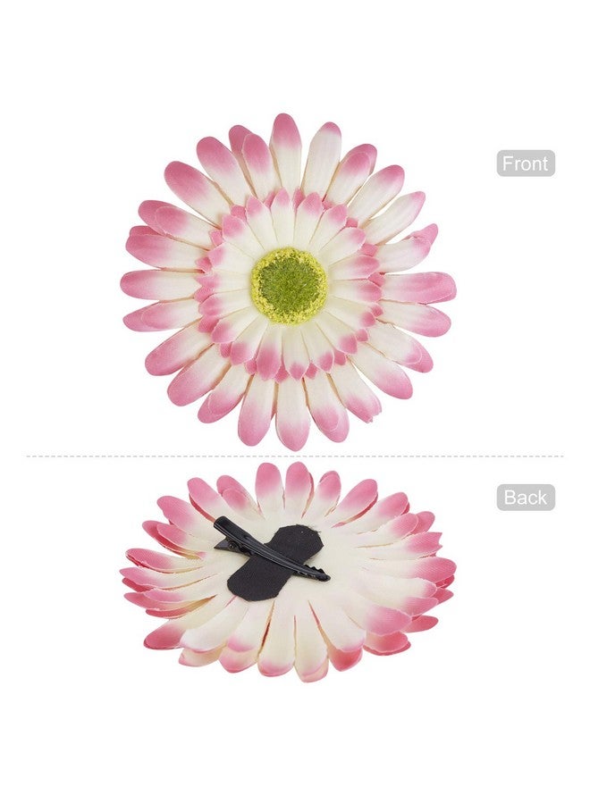 18 Pack Fake Artificial Silk Gerbera Daisy Flower Sunflower Daisies Hair Clips Barrettes Clamp Clasps Bow With Alligator Brooch Pin Tropical Hair Pieces Accessories African Beach Holiday Wedding Party