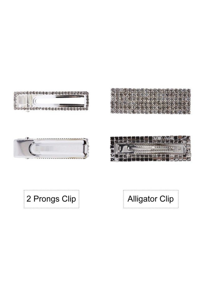 12 Pack Silver Vintage Retro Geometric Metal Pearl Crystal Rhinestone Branch Leaf Hair Clips Snap Barrettes Claw Clamps U Shaped Decorative Bobby Pin Alligator Hairclips Wedding Party Bridal Accessory