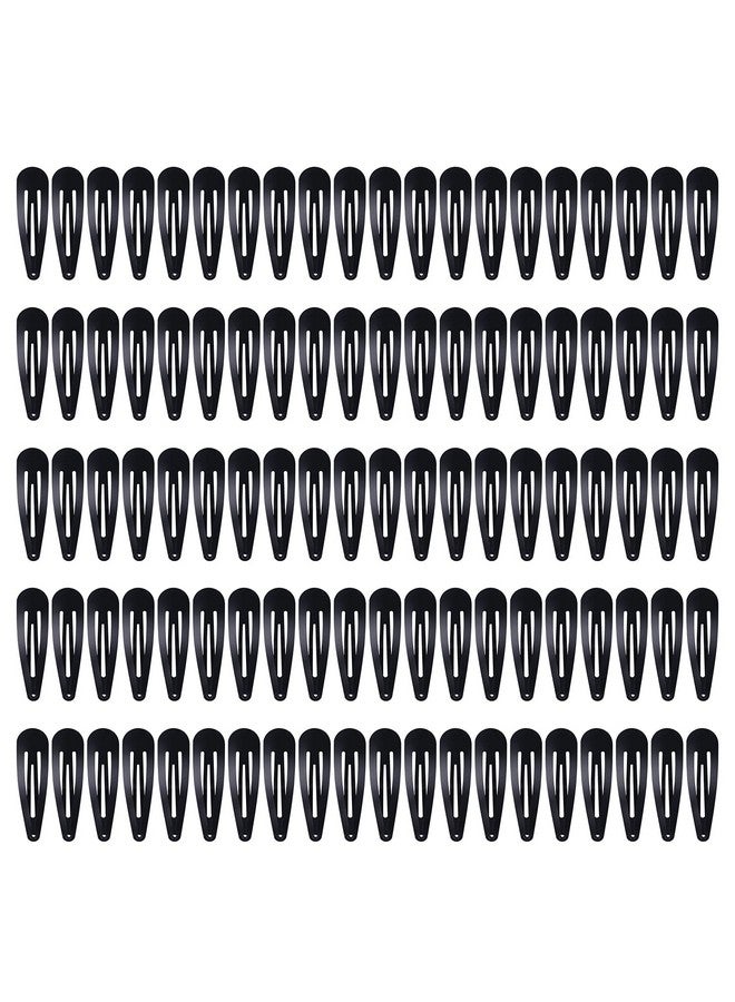 100 Pack Bulk 2 Inch 5 Cm Black Snap Metal Hair Clips Barrettes Hairpins Clips Thin Fine Bang Hair Holder Craft Diy Accessories For Women Girl Kids