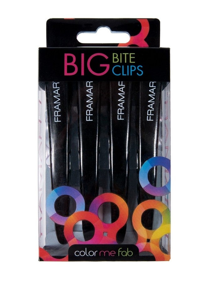 Black Big Bite Clips Set Of 4 Professional Hair Clips Hair Clips For Styling Clips For Hair Metal Hair Clips Extra Grip & Durable