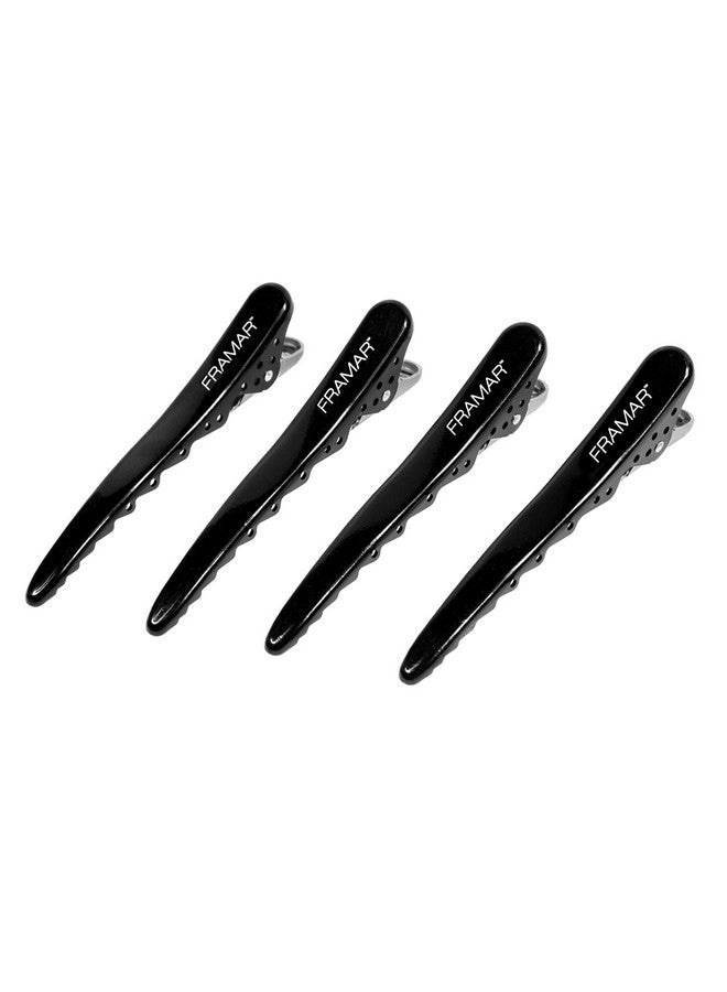 Black Big Bite Clips Set Of 4 Professional Hair Clips Hair Clips For Styling Clips For Hair Metal Hair Clips Extra Grip & Durable