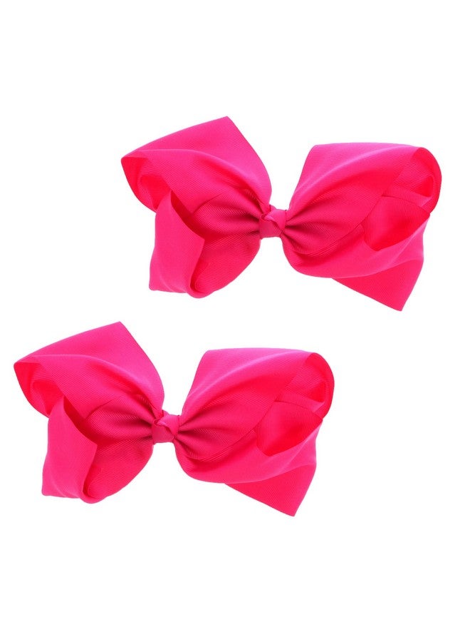 3 Inch Grosgrain Bow For Little Girls Set Of 2 (Hot Pink)