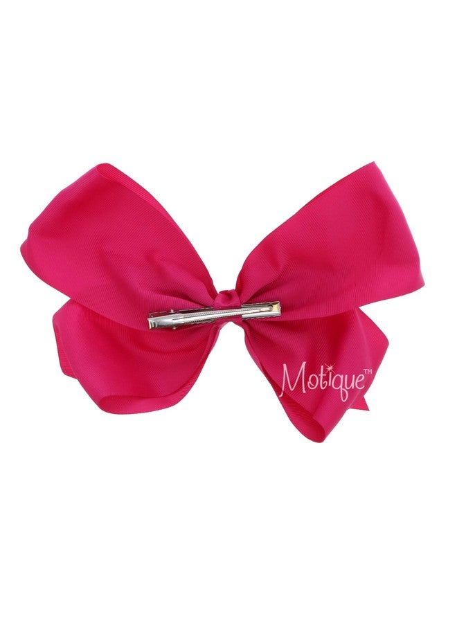 3 Inch Grosgrain Bow For Little Girls Set Of 2 (Hot Pink)